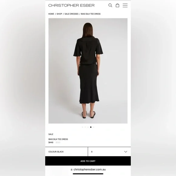 CHRISTOPHERESBEE BIAS SILK TEE DRESS - Picture 2 of 2